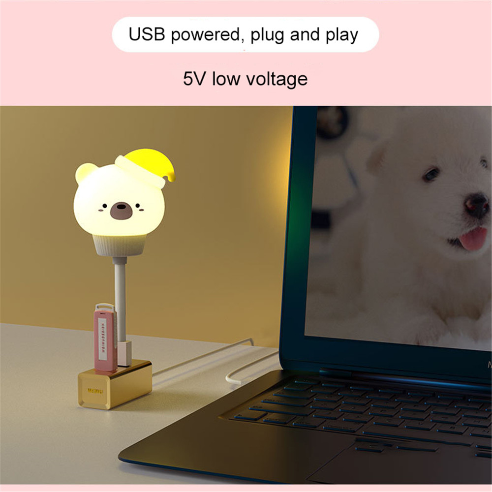 Đèn Ngủ Usb Hình Động Vật Dễ Thương Kèm Điều Khiển Từ Xa