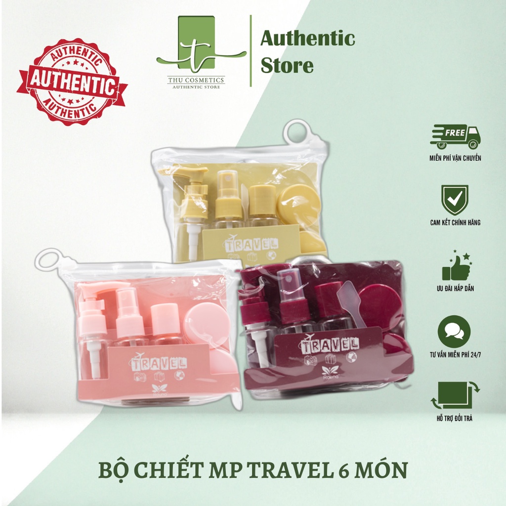 Bộ chiết mỹ phẩm TRAVEL 6 món mang theo du lịch cao cấp