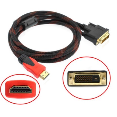 Cáp chuyển đổi HDMI sang DVI dài 1,5m vỏ bọc lưới