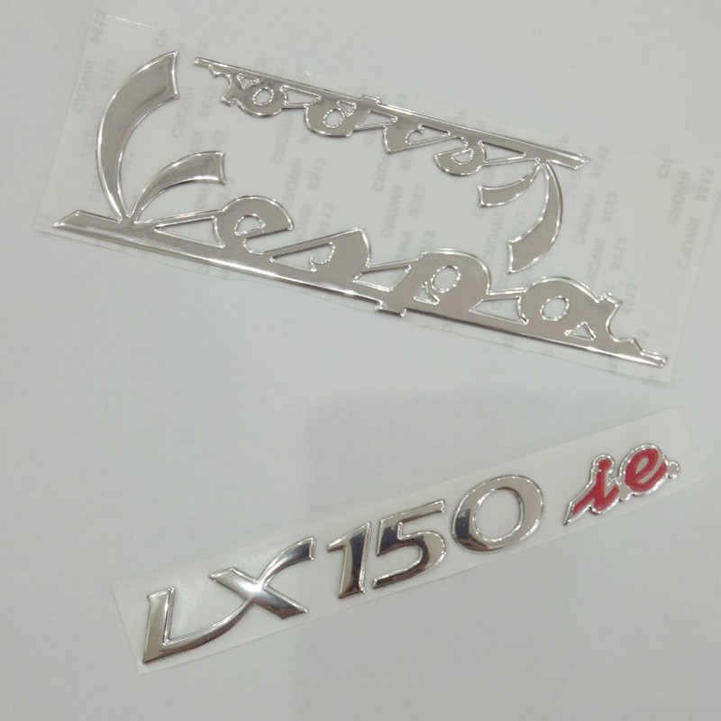 Decal chữ nổi dán sườn xe Vespa 150/ bộ tem dán xe Vespa