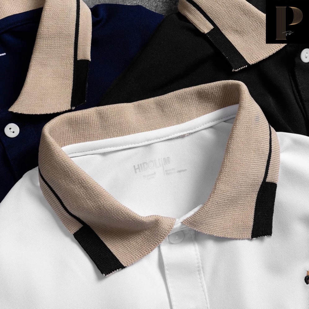 Áo thun nam Polo Basic cộc tay cổ trụ bẻ thêu gấu, vải Cotton cá sấu VNXK form chuẩn phong cách trẻ trung lịch lãm A9