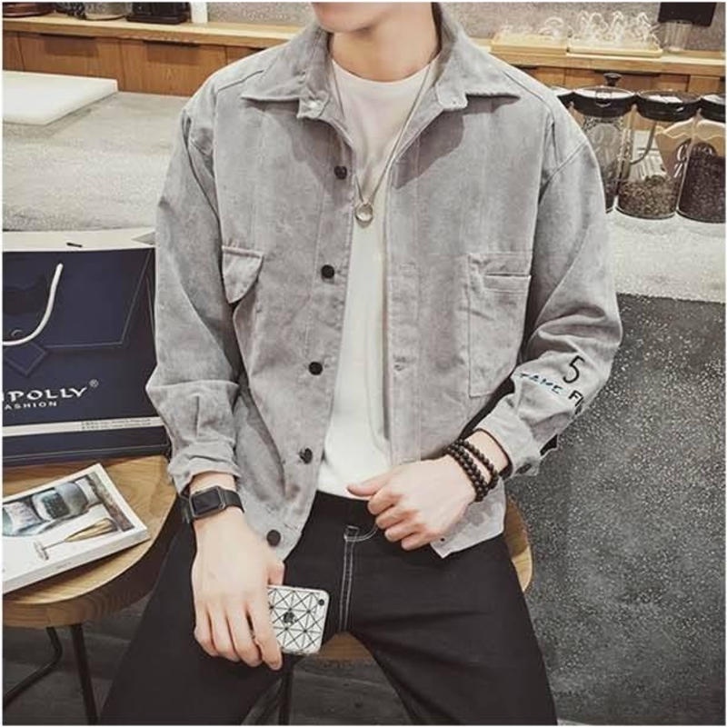 Áo Khoác Tay Dài Dáng Rộng Phong Cách Nhật Bản Thời Trang Xuân Thu Cho Nam Trung Niên