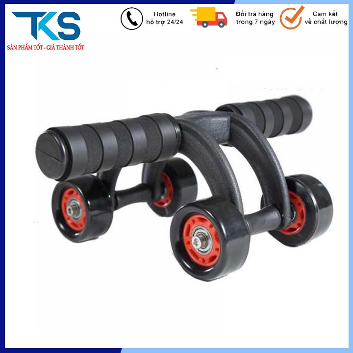 Con lăn tập bụng 4 bánh tập cơ bụng dễ dàng tiện dụng, hít đất giảm cân