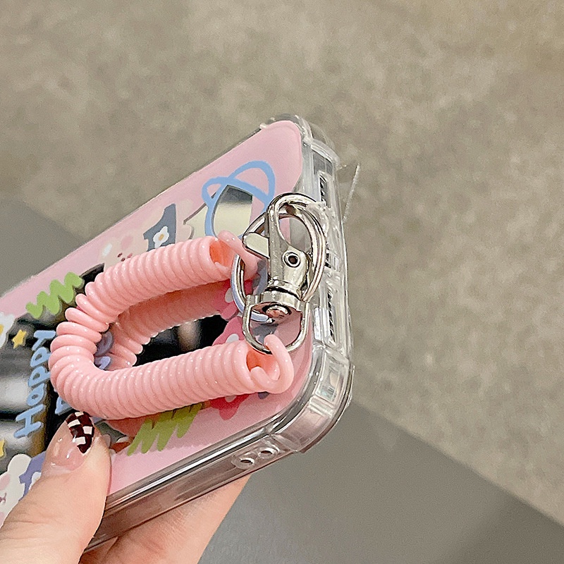 Ốp Điện Thoại Silicon Mềm Gắn Gương Họa Tiết Hoạt Hình Dễ Thương Cho Iphone Apple 13 12 11 XR Pro Max