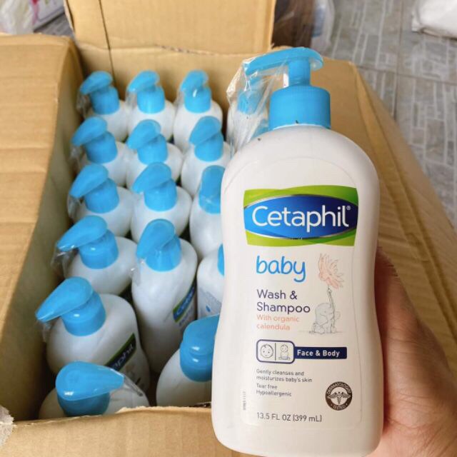 (Có bill nhập) Sữa tắm gội Cetaphil baby Wash shampoo 399ml ( nội địa Mĩ) dòng hoa cúc