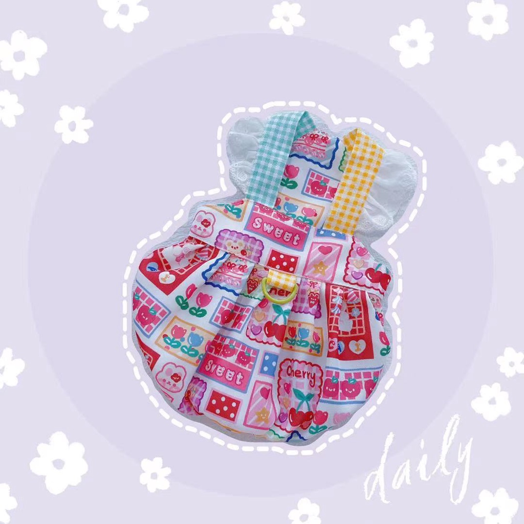 Dây dắt kiểu váy CAMQUYTSTORE phong cách Lolita màu hồng dễ thương cho thú cưng