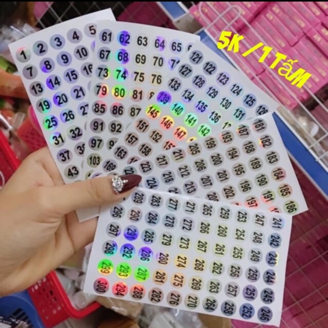 Tem dán số từ 1-300