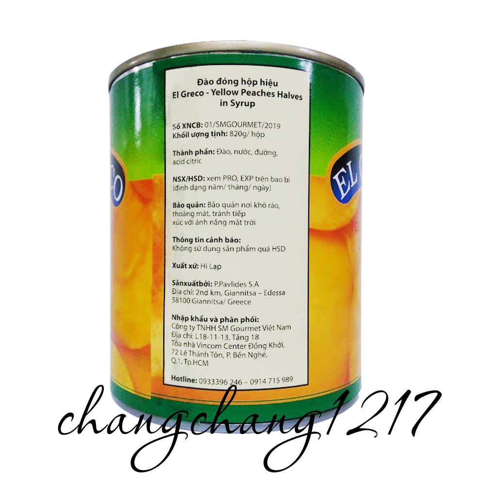 Đào Ngâm Elgreco Lon 820gr | BigBuy360 - bigbuy360.vn