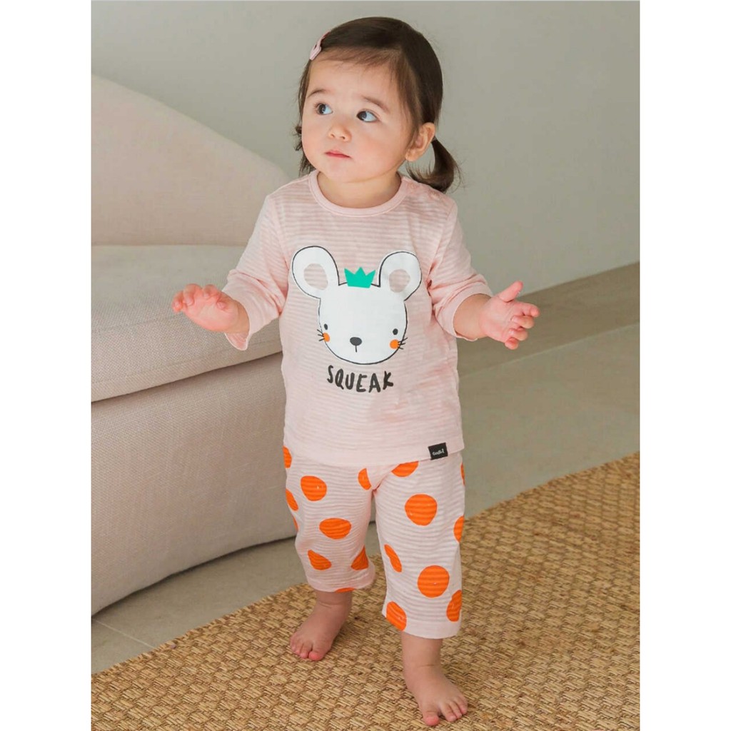 Bộ tay lửng Cotton chính hãng Cordi-i Hàn Quốc bé gái