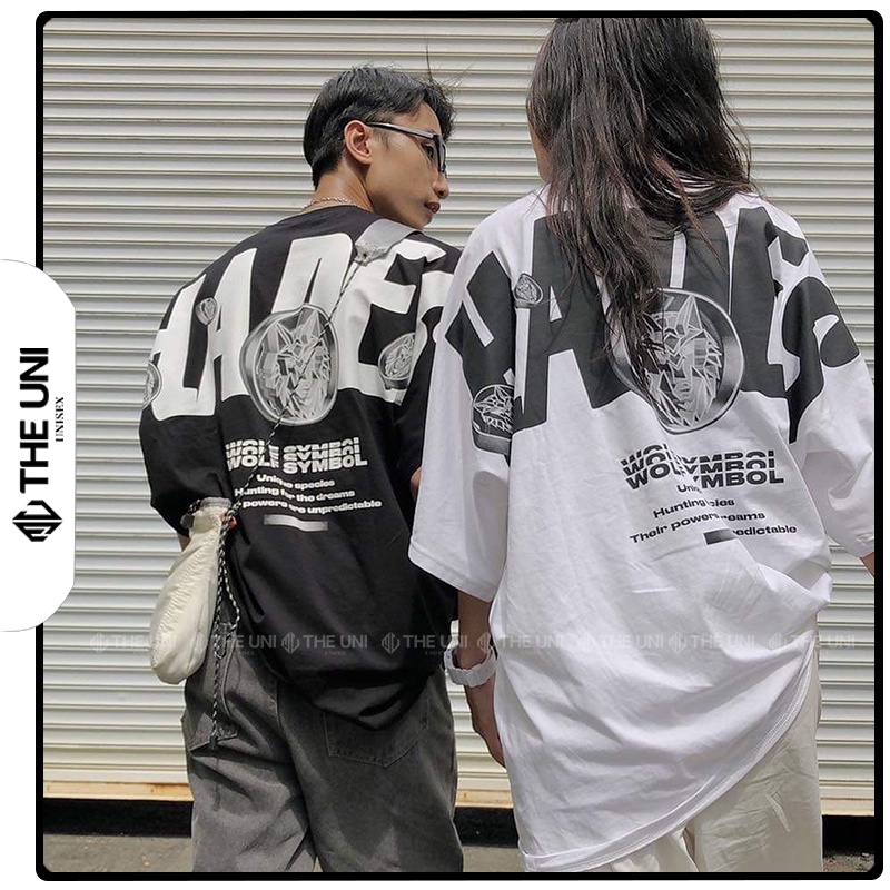Áo Thun Tay Lỡ Form Rộng Dáng Unisex Nam Nữ Mặc Lớp Nhóm Couple HADE SÓI