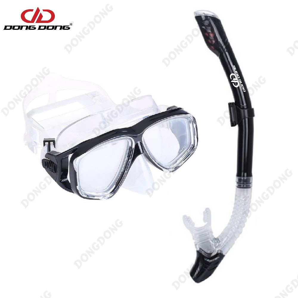 Kính lặn Ống thở S301 - Mắt KÍNH CƯỜNG LỰC, ống thở van 1 chiều ngăn nước cao cấp - DONGDONG