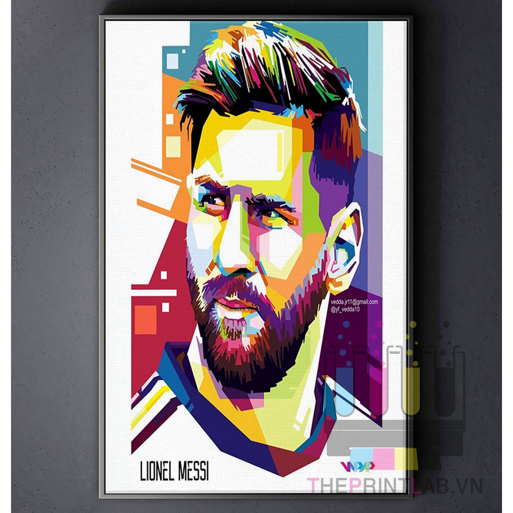 TRANH CANVAS CẦU THỦ BÓNG ĐÁ treo tường in theo yêu cầu - Lionel Messi M10 3