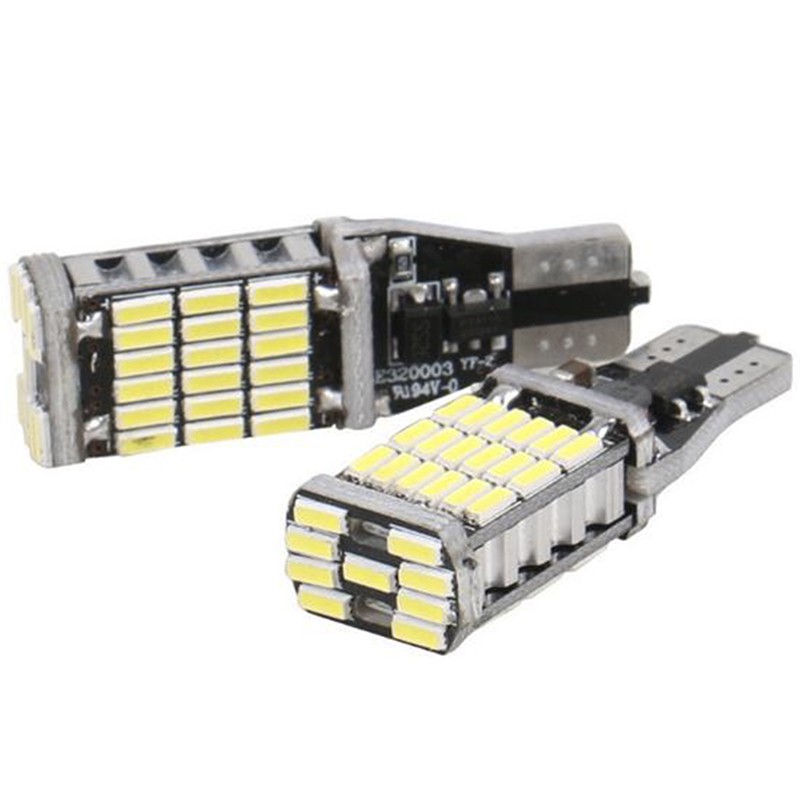 Bộ 2 bóng đèn LED T15 W16W 45 SMD 4014 6000K cho xe hơi