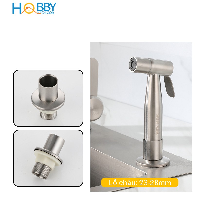 Vòi xịt cho chậu rửa chén Inox 304 HOBBY Home Decor GB1 - kèm dây Inox 1.5m