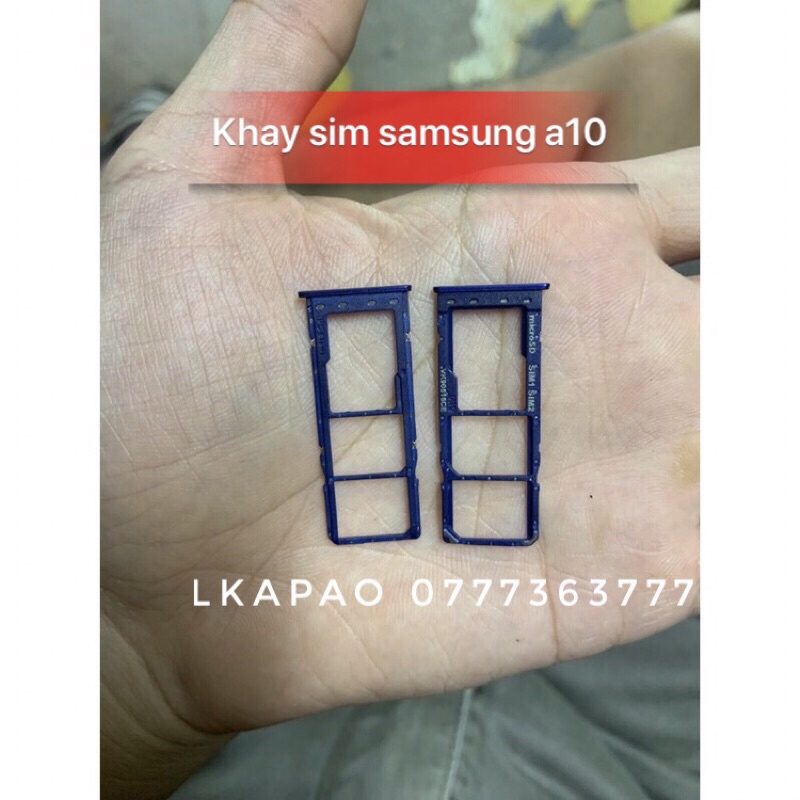 Khay sim Samsung A10 màu đen / đỏ zin new