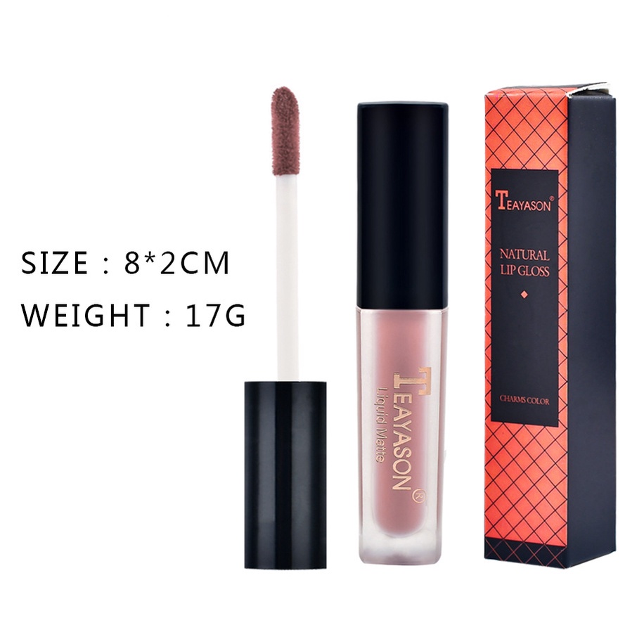 Teayason Son Môi Dưỡng Ẩm Dạng Lỏng Màu Nhung Mờ Mịn Màng Chống Nước