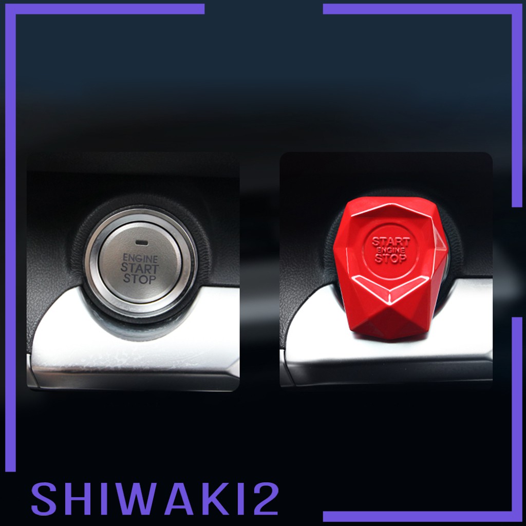 [SHIWAKI2] Black Car Engine Start Stop Switch Button Protection Cover Decorative Auto Part