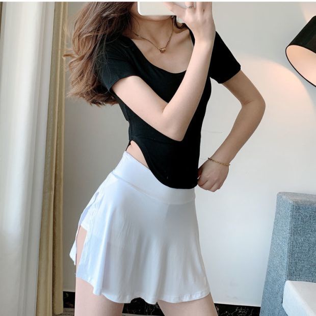 [Llinin] Chân Váy Ngắn Thể Thao Lưng Cao Tôn Dáng Phong Cách Âu Mỹ Mới