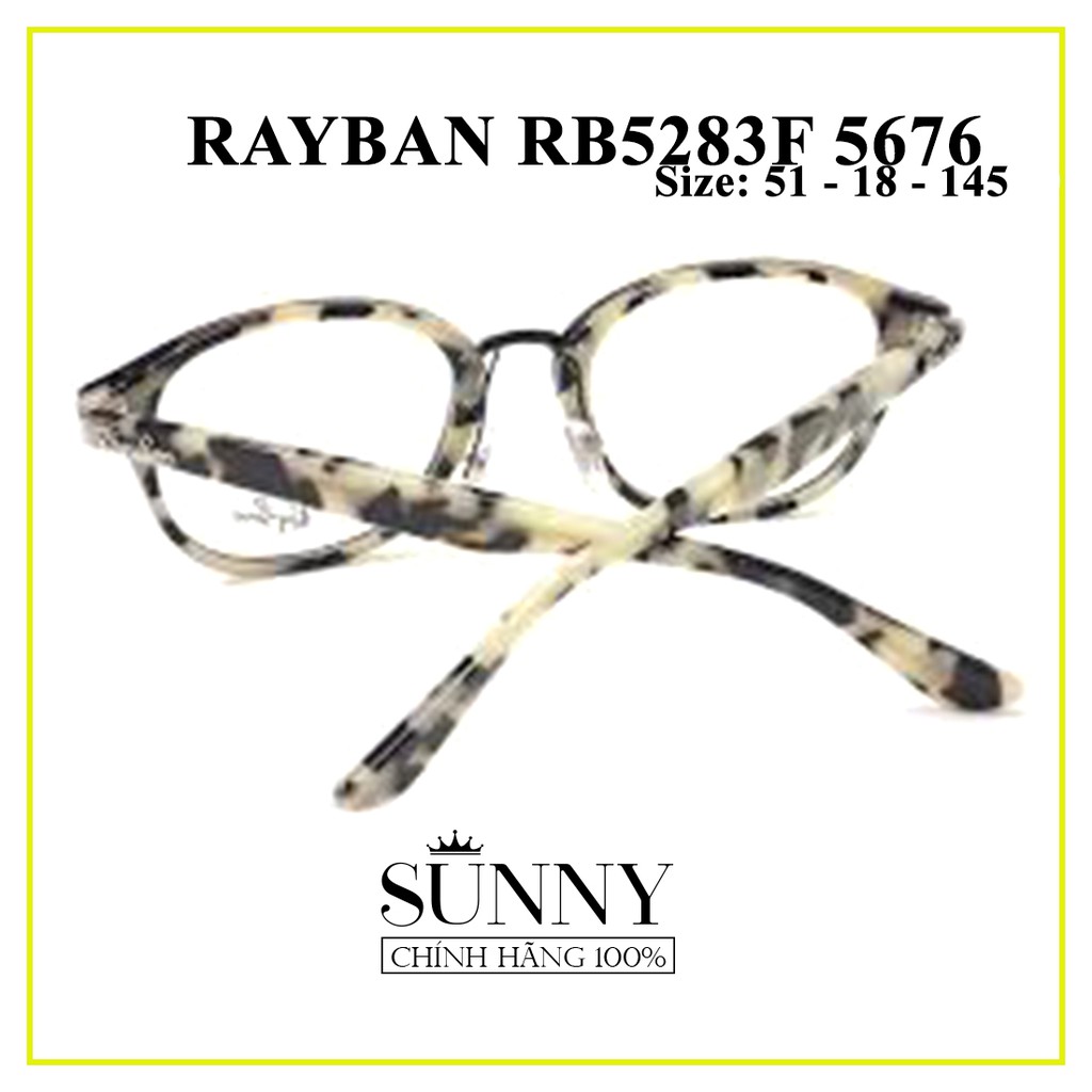 RB5283F 5676-Gọng kính nam nữ thời trang Rayban chính hãng, thiết kế dễ đeo bảo vệ mắt