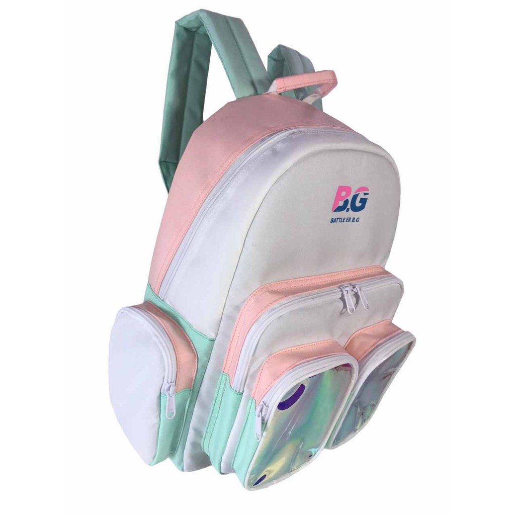 Balo đi học BATTLE ER B.G mẫu x003 Hologram pink Unisex Streetwear Backpack