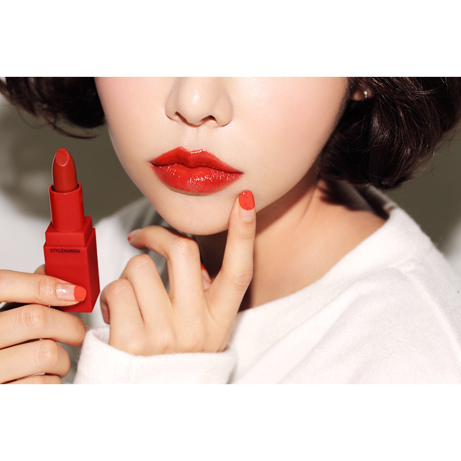 Bộ 2 Son Lì 3CE Red Recipe Matte Lip Color #212 Moon - Màu Đỏ Thuần - Chính Hãng 100%