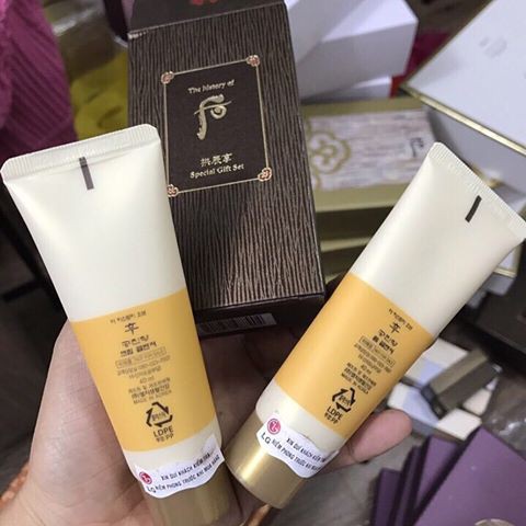 Sữa rửa mặt và tẩy trang đông y Hoàng cung whoo vàng - Whoo Facial Foam Cleanser 40ml