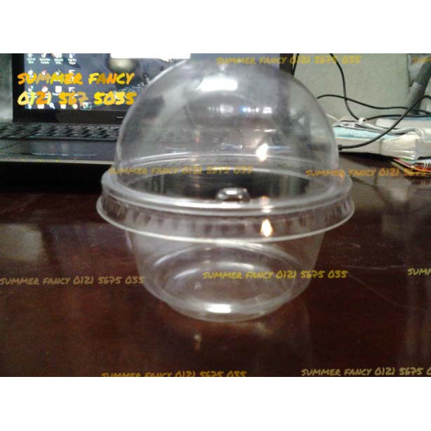 100 ly nắp cầu 200ml ~ 8oz đựng kem, chè cà phê, trà sữa mang về - Plastic cup take away 220ml