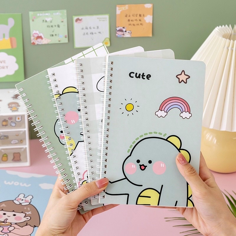 Sổ lò xo A5 nhiều hình cute kẻ ngang (nhắn tin chọn mẫu)