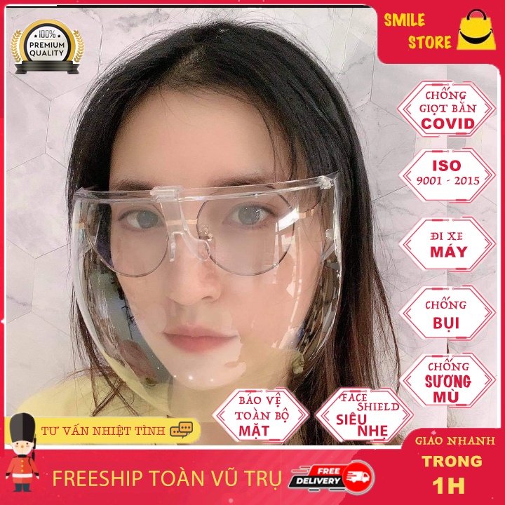 Face Shield Chống Giọt Bắn,(Giao hỏa tốc 30P) Bảo Vệ Chống Dịch, Kháng Khuẩn Kính Chắn Bảo Vệ Mắt Trong Suốt | BigBuy360 - bigbuy360.vn