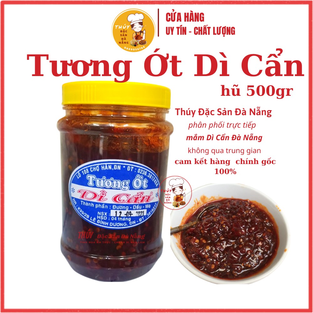 Tương ớt Dì Cẩn hũ 500gr Tưong ớt rim chấm cái gì cũng ngon vị cay cay ngọt ngọt