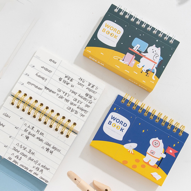 Cuốn sổ tay nhỏ học từ vựng tiếng Anh dạng nằm ngang gáy lò xo tiện dụng