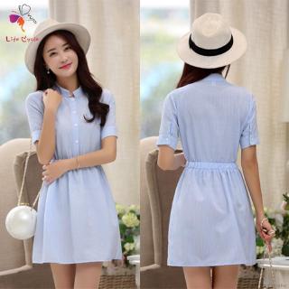 Đầm sơ mi kẻ sọc thời trang cho nữ