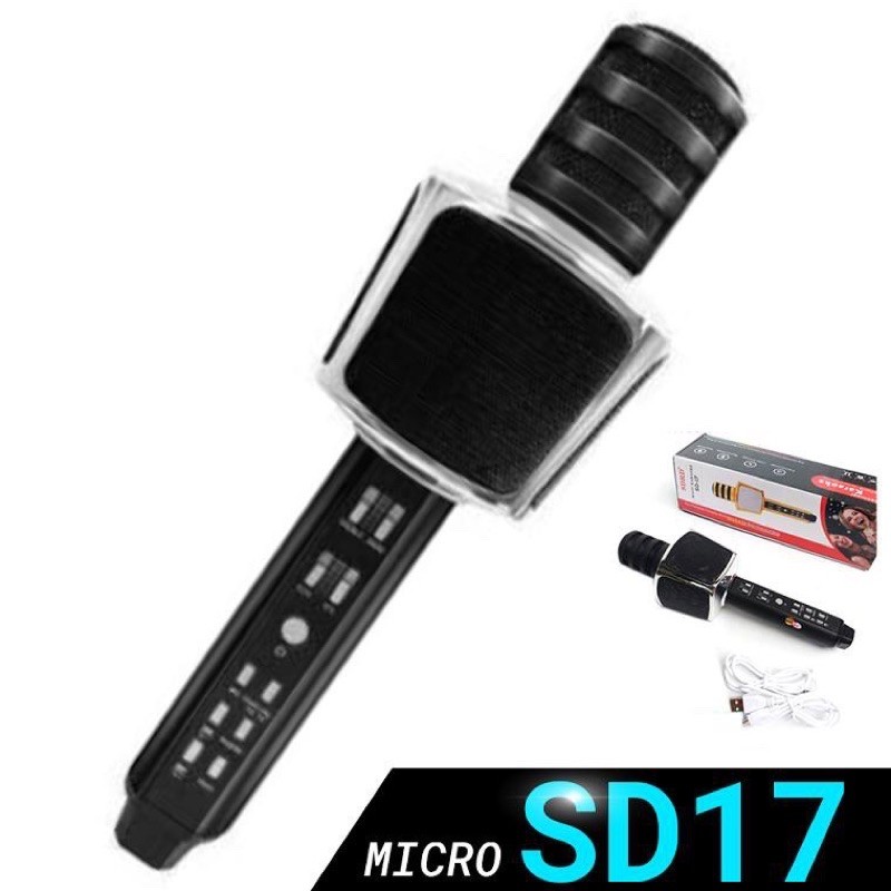 Mic Hát Karaoke Bluetoot SD-17,Mic kèm Loa cầm tay,mic hát bluetooth,mic karaoke không dây