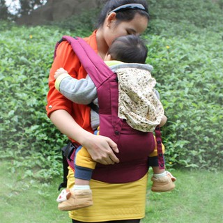 Địu em bé vải cotton có đai đeo phía trước và phía sau thoải mái dễ chịu