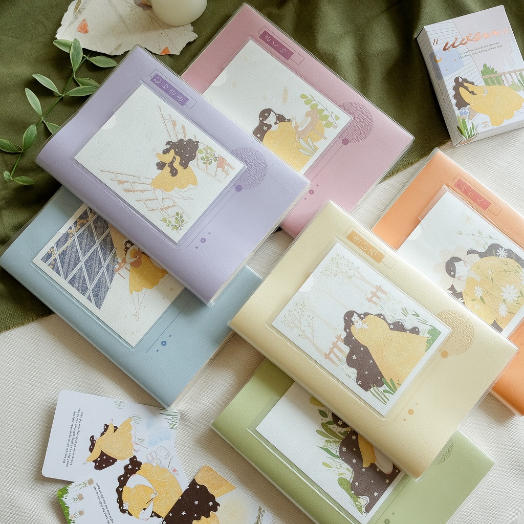 Sổ bìa nhựa Palette series A5  &quot;Ươm&quot; version - 6 màu bìa - 4 loại ruột - 12 postcards đi kèm