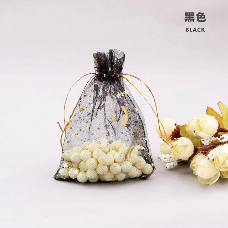 [Coisíní] Set 2 Túi Lưới Họa Tiết Ngôi Sao Mặt Trăng Đựng Bánh Kẹo Quà Tặng Giáng Sinh Hot
