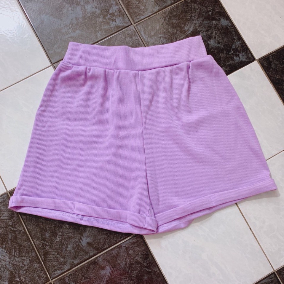 Quần short chữ A chất vải thun bo gân màu đen/ tím/ trắng CRQ028 pyenstore