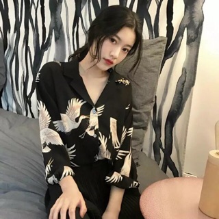 Áo Sơ Mi Con Hạc Hoa 3d❤️