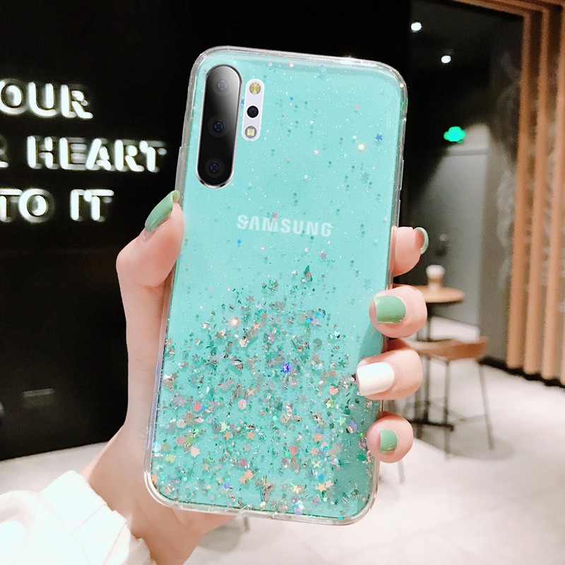 Ốp Điện Thoại Trong Suốt Phối Kim Tuyến Cho Samsung S20 S21 S22 Plus S20 S21 S22 Ultra Galaxy S21FE