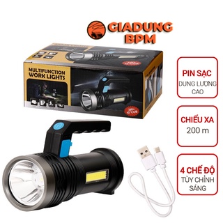 Đèn pin siêu sáng, đèn pin cầm tay chiếu xa, 2 chức năngv 10COB Giadungbpm