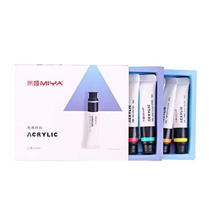 [Miya Himi] Màu Acrylic Miya Set 12/18 màu dạng tuýp (12ml)