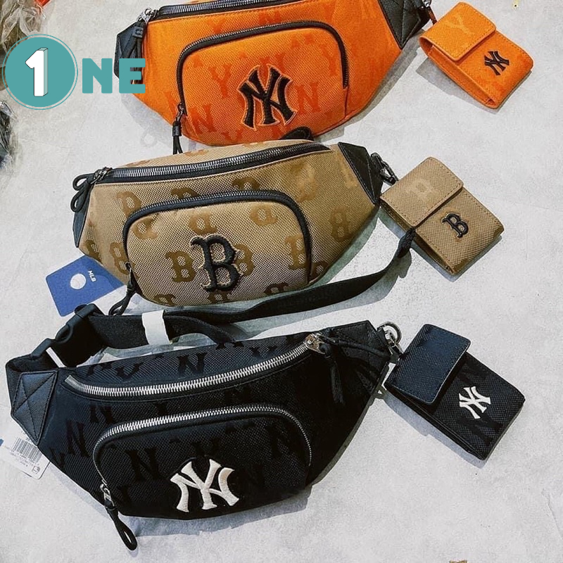 Túi Đeo Chéo Túi Bao Tử MLB Monogram Nylon Jacquard New York Yankees Full Tag Mac