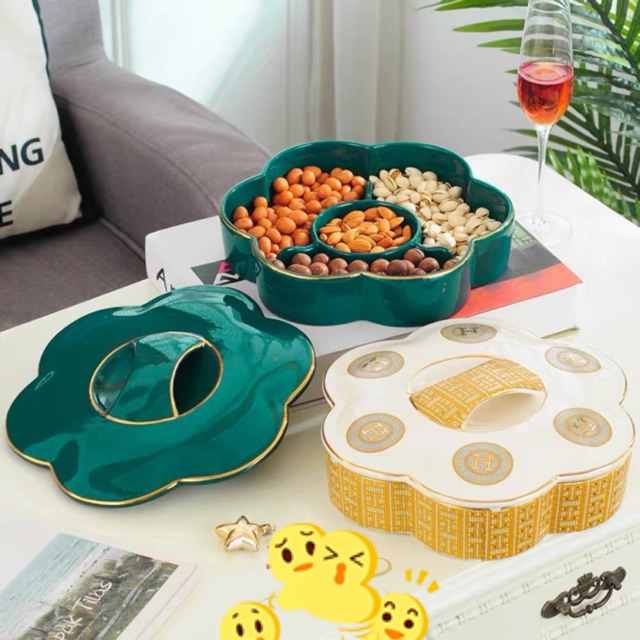 (Có sẵn )Khay đựng bánh mứt kẹo gốm sứ cao cấp