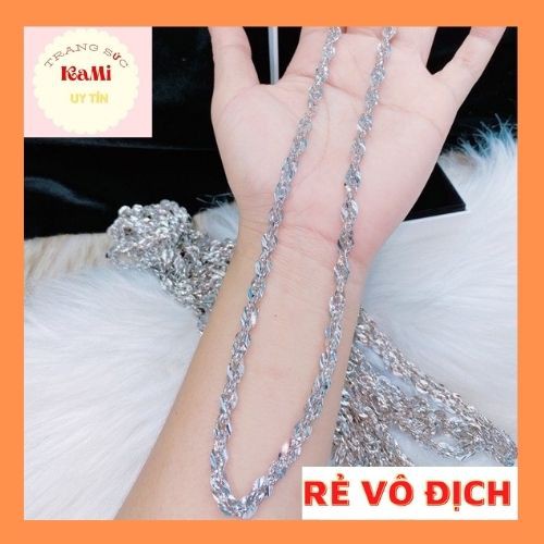 Dây chuyền nữ bạc xoắn mẫu Italy mạ bạch kim-sáng đẹp