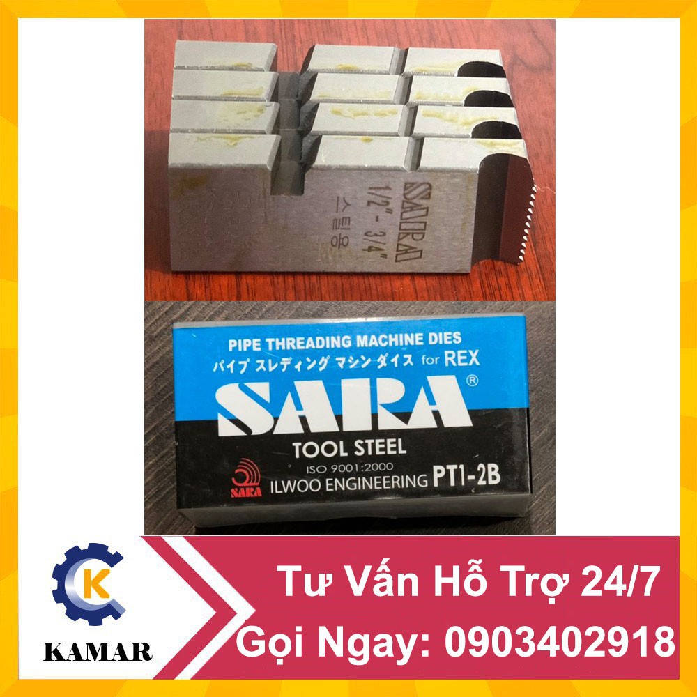 [Siêu Rẻ] Dao tiện ren ống SARA Hàn Quốc lắp cho máy Rex - Nhật 1/2" - 3/4"