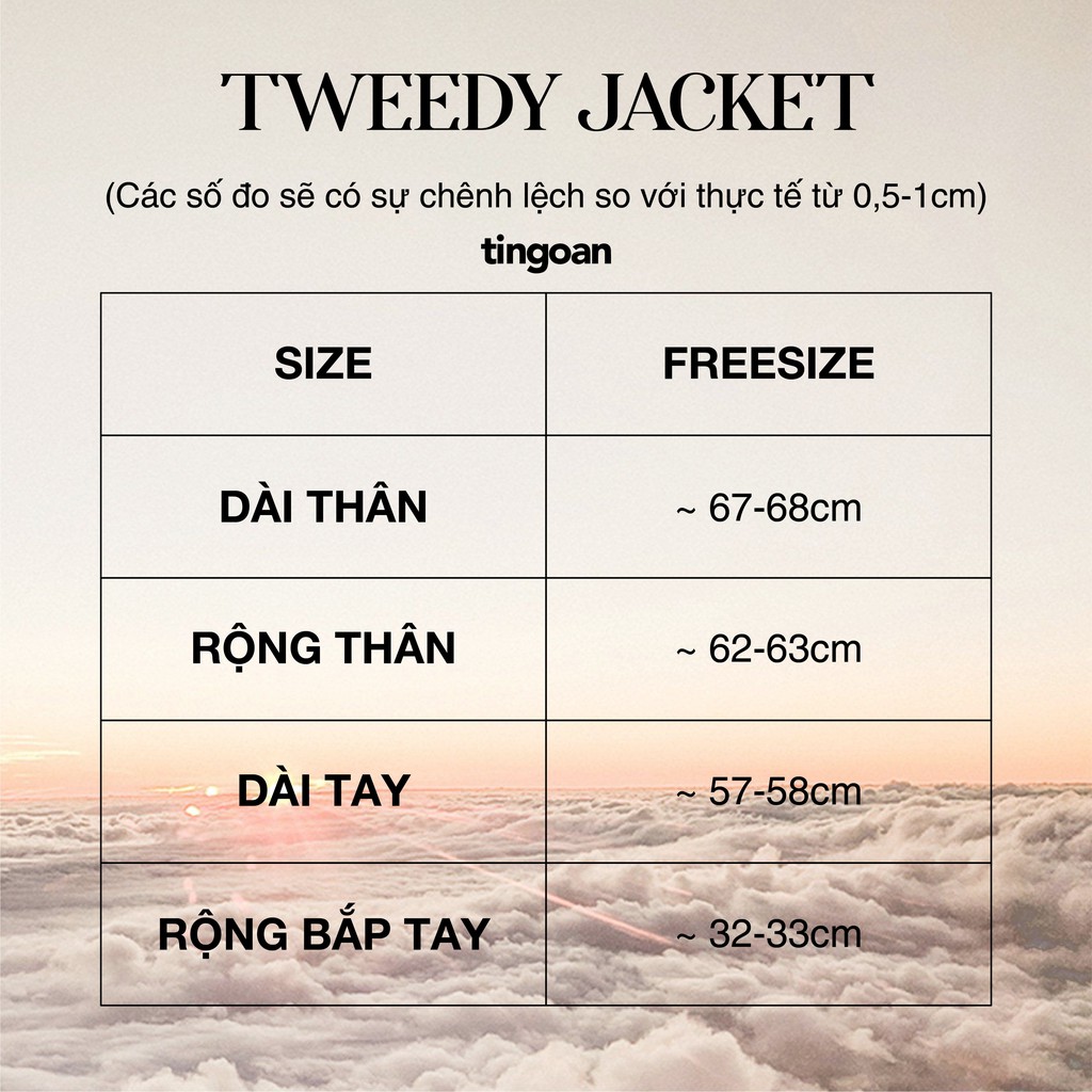 Áo khoác tweed rộng tingoan TWEEDY JACKET.