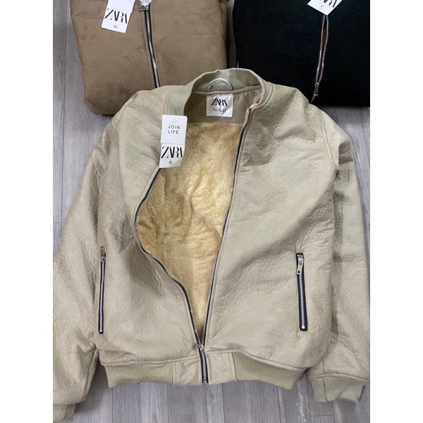 Áo Khoác Da Lộn Nam Lót Lông Cao Cấp Zara, Áo Đại Hàn Chất Liệu Dày Dặn Ấm Áp