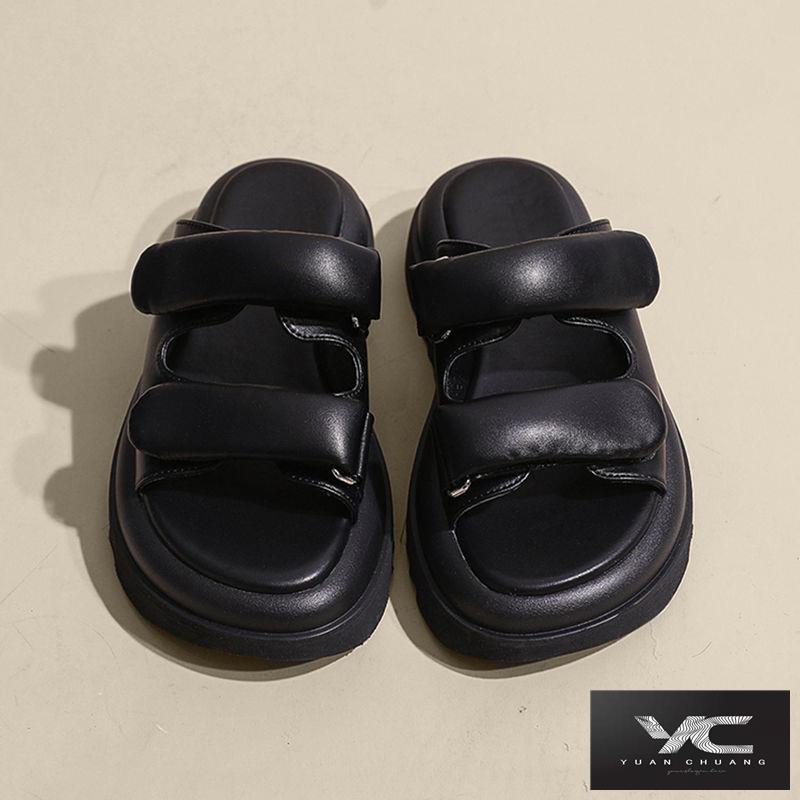 Hàng Có Sẵn ~ Dép Sandal Muffin Đế Dày Tăng Chiều Cao Phong Cách Mới Mùa Hè 2023 Dành Cho Bạn Nữ @ - -