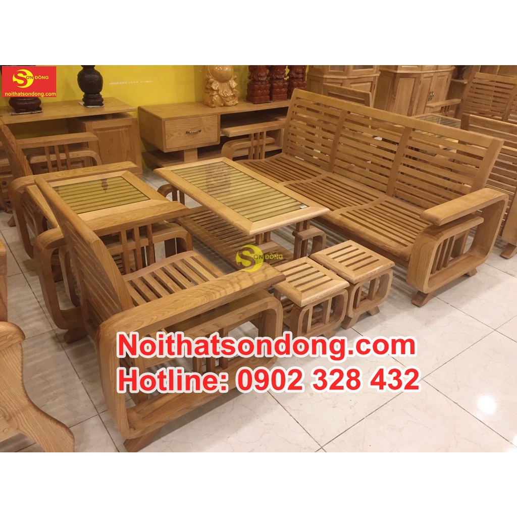 Bàn ghế gỗ sồi | sofa tay vuông lớn – LCMSF11