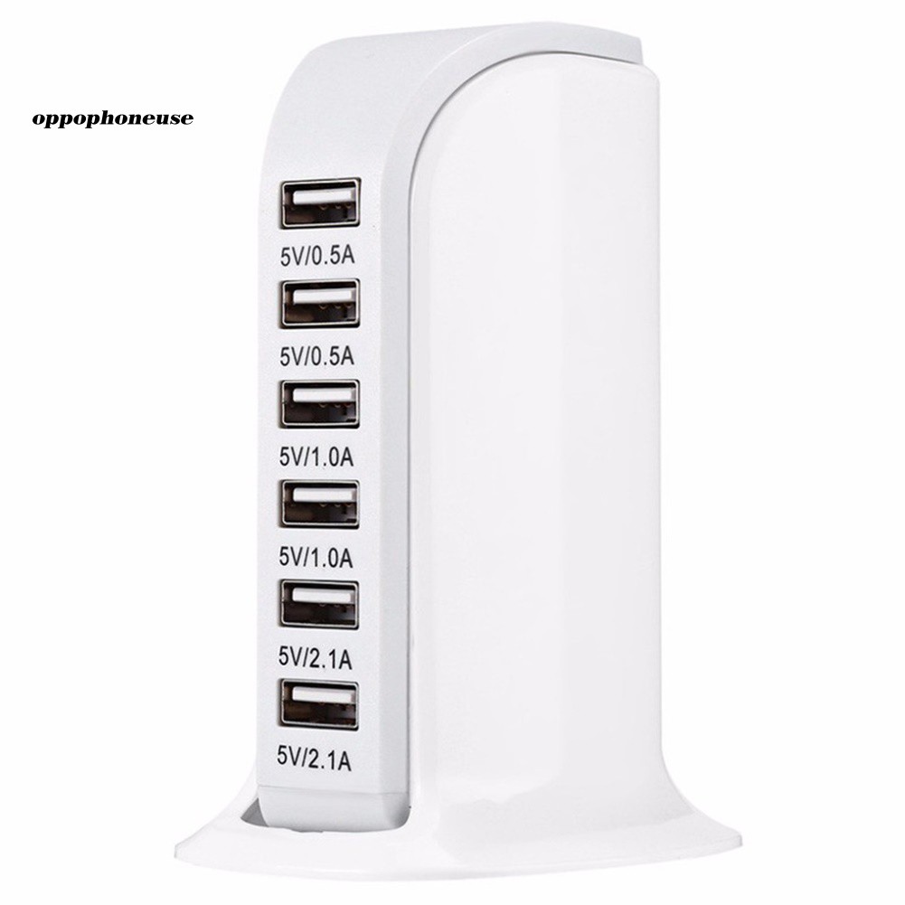 【OPHE】6 USB Port Hub Charger Phone Desktop Rapid Charging Station Extension Socket